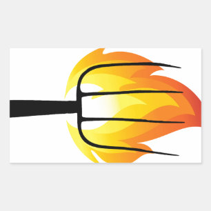 Sticker Rectangulaire Torche et fourche