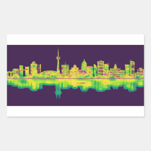 Sticker Rectangulaire Toronto Canada Skyline