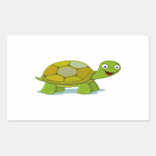 Sticker Rectangulaire Tortue caricaturale