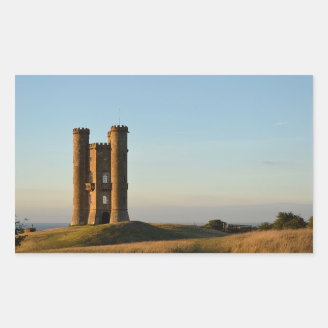 Sticker Rectangulaire Tour Broadway dans le rectangle Cotswolds autocoll (Devant)