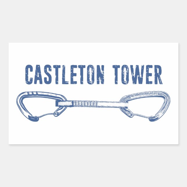 Sticker Rectangulaire Tour Castleton Escalade Quickdraw (Devant)