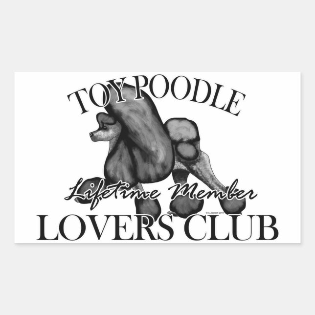 Sticker Rectangulaire Toy Poodle Lovers Club Noir (Devant)