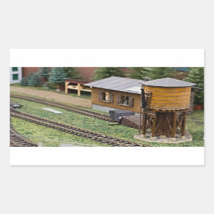 Sticker Rectangulaire Toy Train Plateforme Water Tower