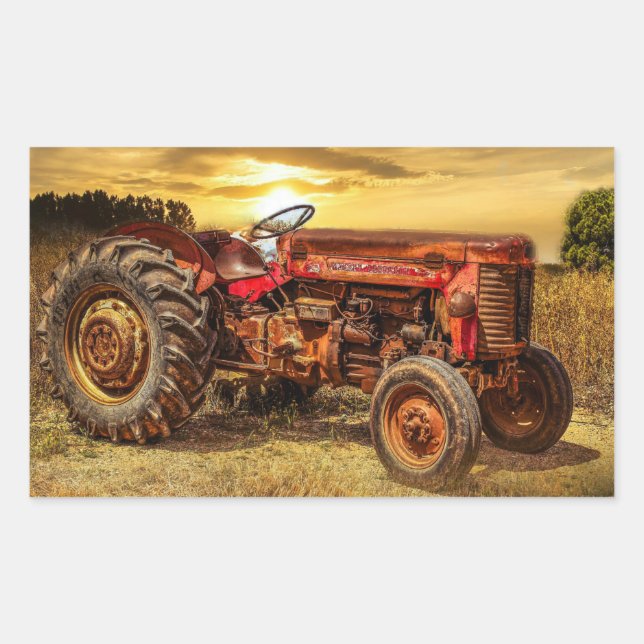 Sticker Rectangulaire Traceur de la ferme rouge (Devant)