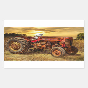 Sticker Rectangulaire Traceur de la ferme rouge