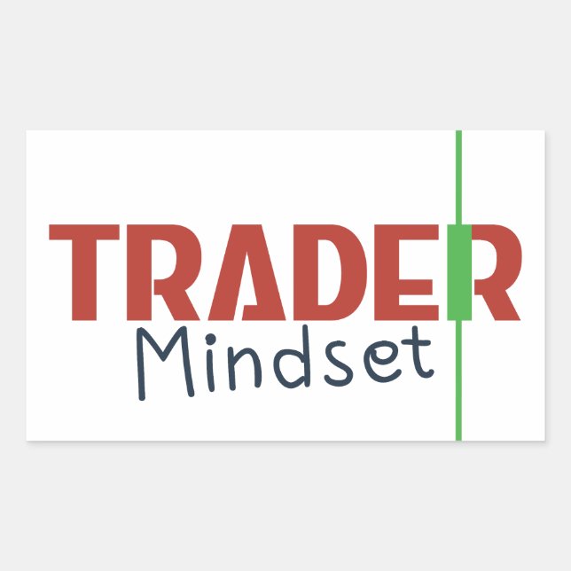 Sticker Rectangulaire Trader Mindset – Discipline Focused Trading (Devant)