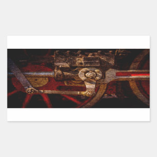 Sticker Rectangulaire train à vapeur vintage