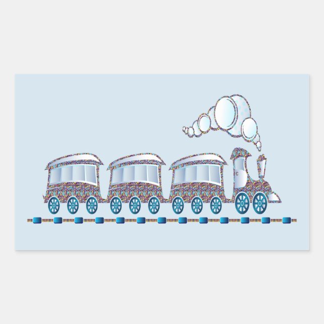 Sticker Rectangulaire Train de jouets (Devant)