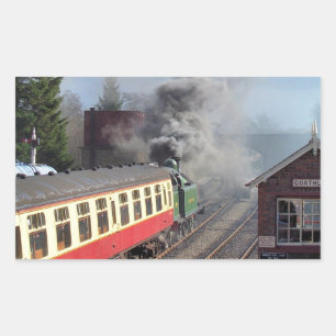 STICKER RECTANGULAIRE TRAINS À VAPEUR