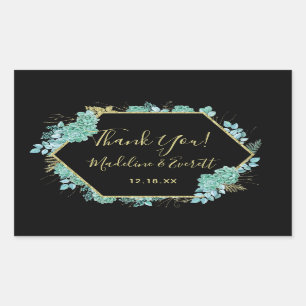 Sticker Rectangulaire Trame Or Succulente N'importe quel Mariage couleu