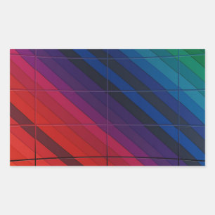 Sticker Rectangulaire Transition Multicolore Avec Grille