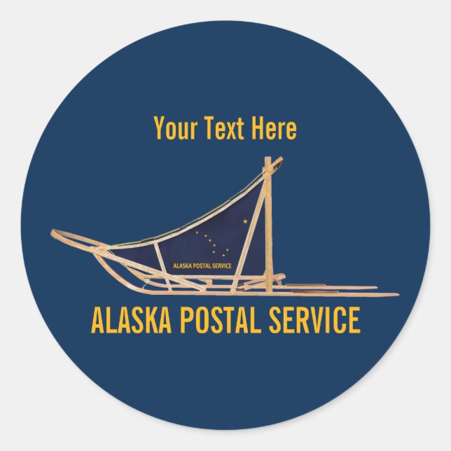 Sticker Rectangulaire Transporteur postal de l'Alaska Dog Sled (Devant)
