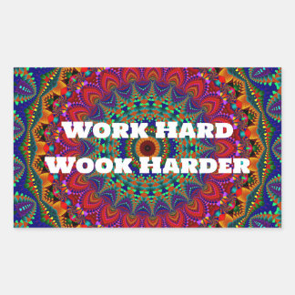 Sticker Rectangulaire Travailler dur, Travailler dur