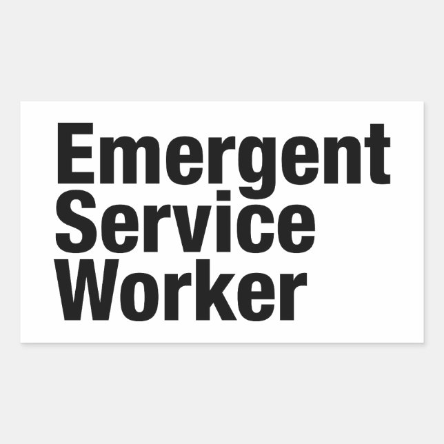 Sticker Rectangulaire Travailleur de service émergent (Devant)