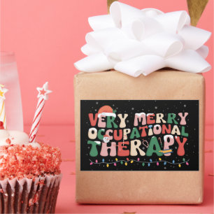 Sticker Rectangulaire Très joyeuse thérapie occupationnelle de Noël OT N
