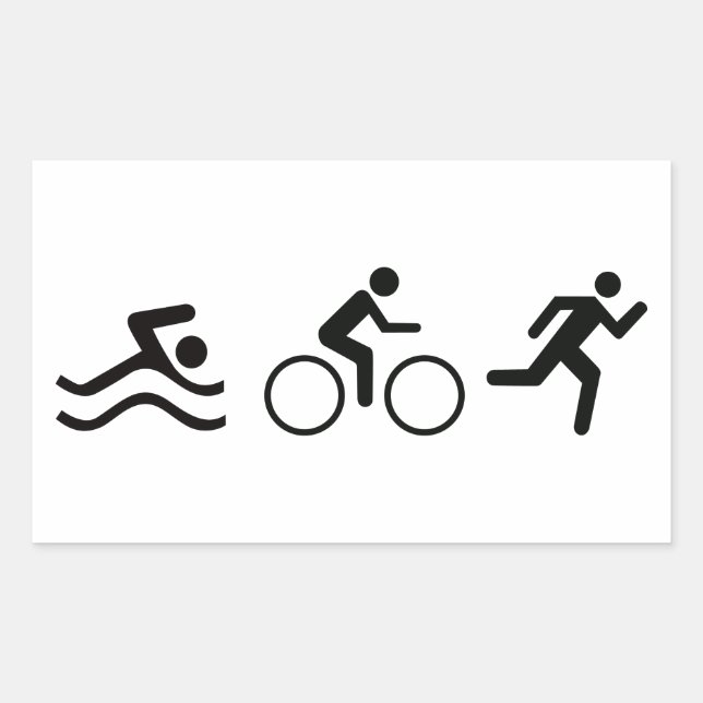Sticker Rectangulaire Triathlète (Devant)