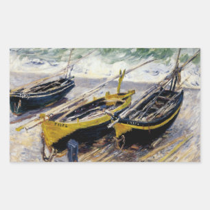 Sticker Rectangulaire Trois bateaux de pêche