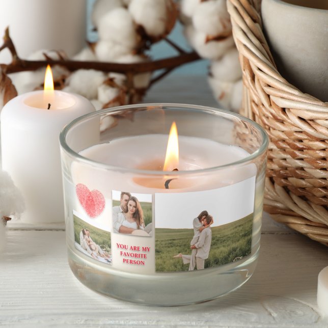 Sticker Rectangulaire Trois photos Collage Couple | Cadeau Valentines (Créateur téléchargé)