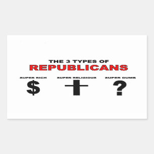 Sticker Rectangulaire Trois types d'autocollant de républicains