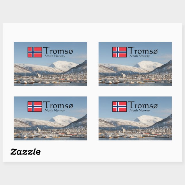 Sticker Rectangulaire Tromso Norvège (Feuille)