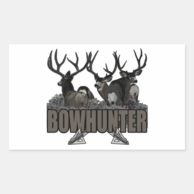 Sticker Rectangulaire Trophée Bucks Bowhunter (Devant)