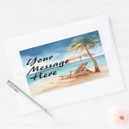 Sticker Rectangulaire Tropical Beach Party