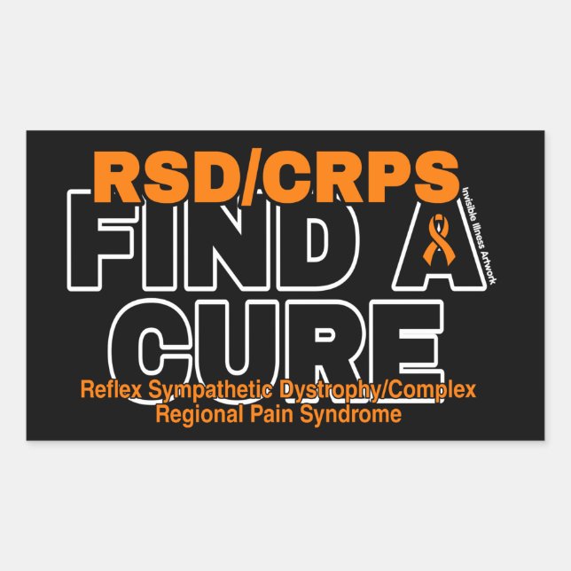 STICKER RECTANGULAIRE TROUVER UNE CURE/BOLD...RSD/CRPS (Devant)