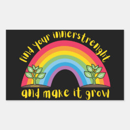 Sticker Rectangulaire TROUVER VOTRE INNERSTRENGHT ET LE FAIRE CROÎTRE ar