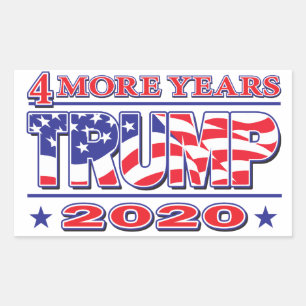 Sticker Rectangulaire Trump 2020 4 années supplémentaires