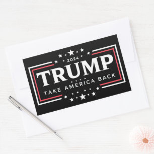 Sticker Rectangulaire Trump 2024 Reprenez l'Amérique 