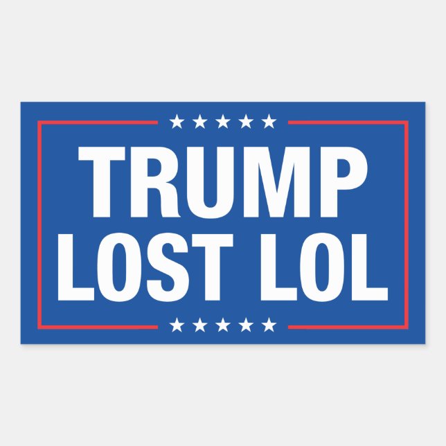 Sticker Rectangulaire Trump a perdu lol drôle anti-trump (Devant)