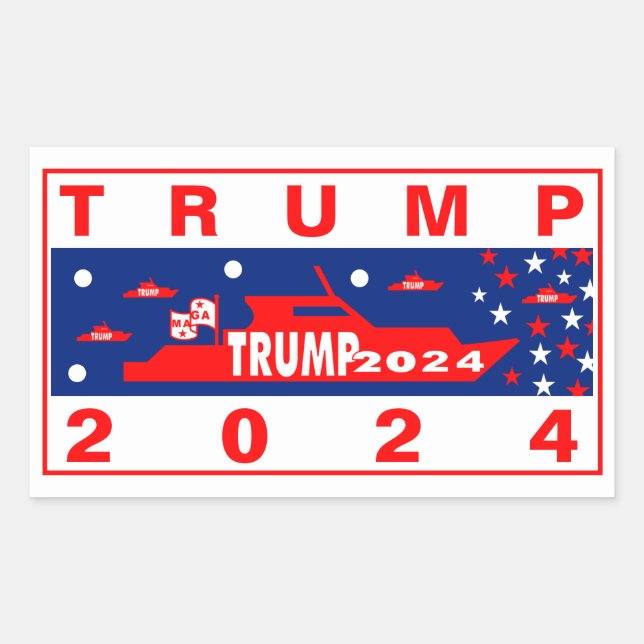 STICKER RECTANGULAIRE TRUMP BOATERS 2024 (Devant)