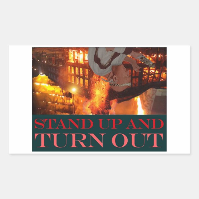 Sticker Rectangulaire Trump contre la participation à Trump (Devant)