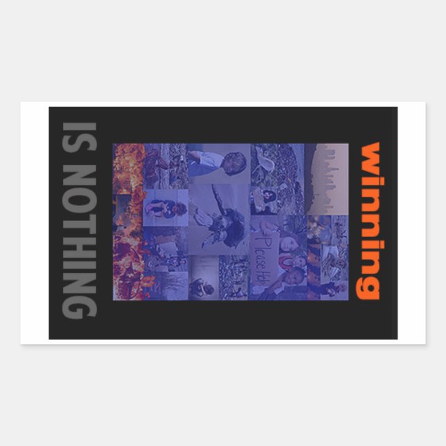 Sticker Rectangulaire Trump gagne (rien n'est fait) (Devant)