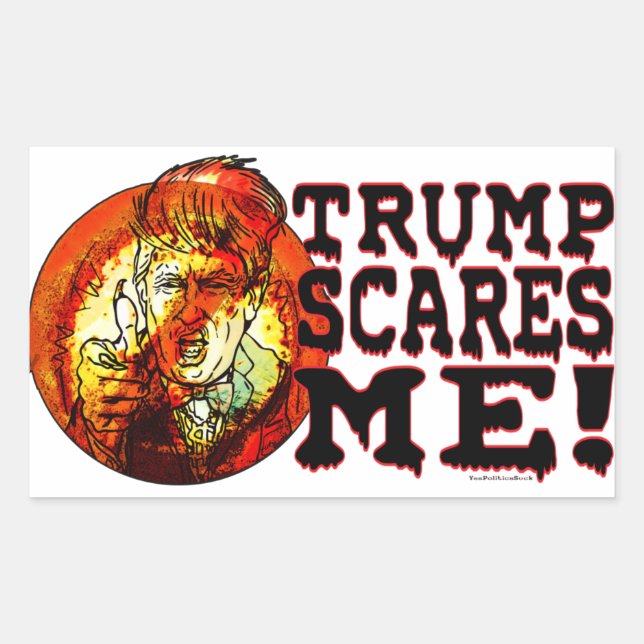 Sticker Rectangulaire Trump me fait peur 2016 (Devant)