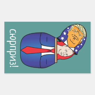 Sticker Rectangulaire Trump - Poupée russe Poutine
