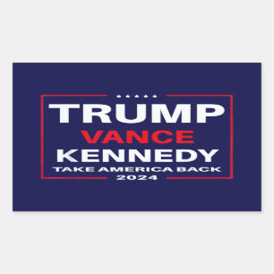 Sticker Rectangulaire Trump Vance Kennedy : Reprenez l'Amérique en bleu