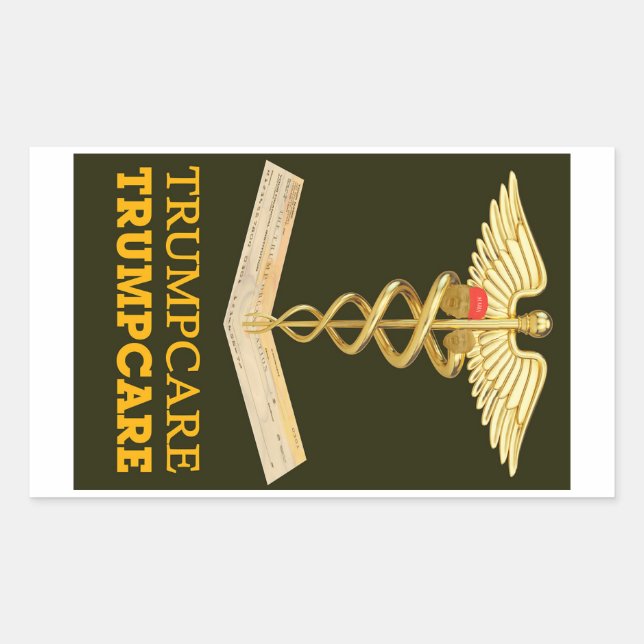 Sticker Rectangulaire TrumpCare : un Casquette (Devant)