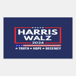 Sticker Rectangulaire Truth Hope Decency Harris Walz 2024