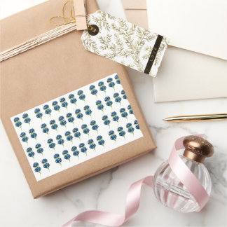 Sticker Rectangulaire Tshirt Fleurs Pressées, Fleurs sauvages Boho