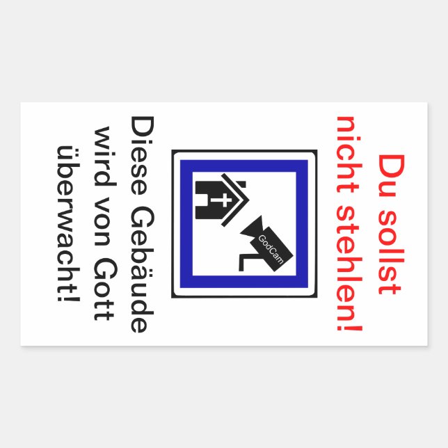 Sticker Rectangulaire Tu ne voleras pas ! - GodCam (Devant)
