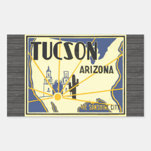 Sticker Rectangulaire Tucson Arizona la ville de soleil, cru
