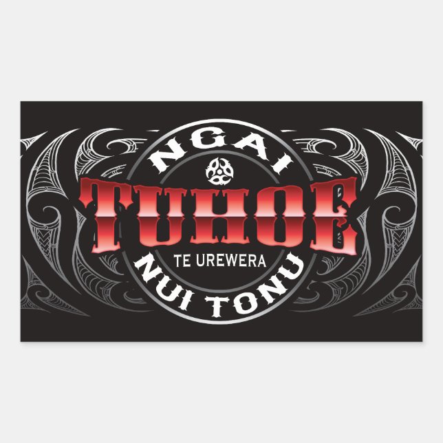 Sticker Rectangulaire Tuhoe Lifer Moko Chrome (Devant)