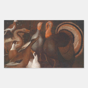 Sticker Rectangulaire Turquie Canards PigeonThanksgiving rectangulaire S