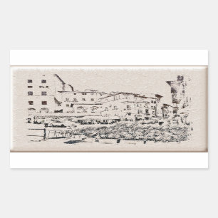 Sticker Rectangulaire Tuscany.Italy. Cortona.