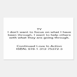Sticker Rectangulaire Ty Citation dans "L'amour continu en action"