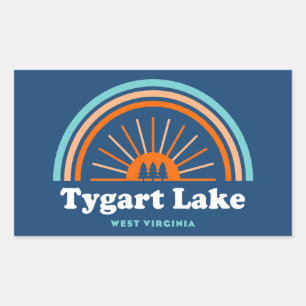 Sticker Rectangulaire Tygart Lake Virginie-Occidentale Arc en ciel