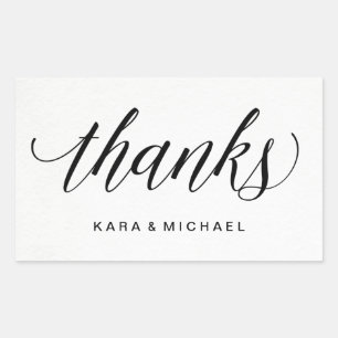 Sticker Rectangulaire Typographie moderne simple sur papier aquarelle