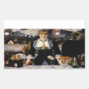 Sticker Rectangulaire Un bar aux Folies-Bergere