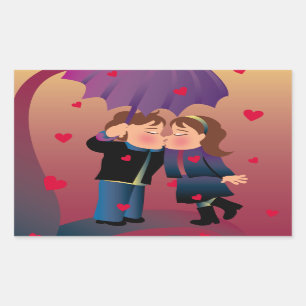 Sticker Rectangulaire Un bon nombre de baisers